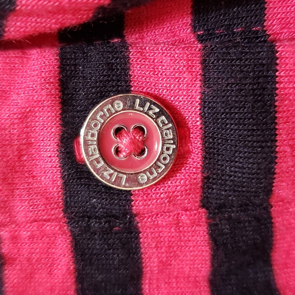 Liz Claiborne - Mandarin Collar Striped t-shirt - Ladies Large - Picture 10 of 10